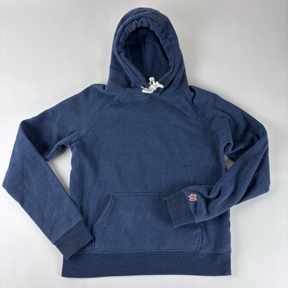 HOMAGE Navy Pullover Hoodie with White Drawcord